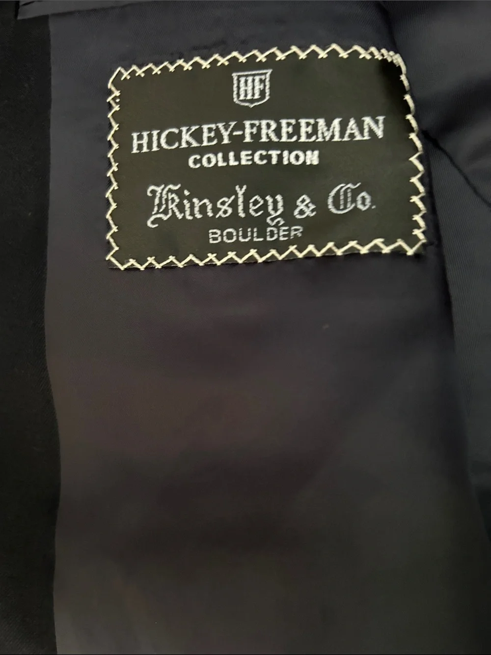 Hickey Freeman Men's 100% Wool Black Two-Button Blazer, Size 42L